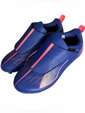 Puma Ultra Soccer Cleats Blue Pink Youth Size 12 Hook & Loop